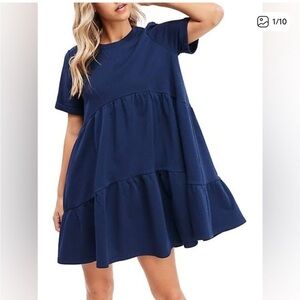En saison French terry tiered babydoll dress